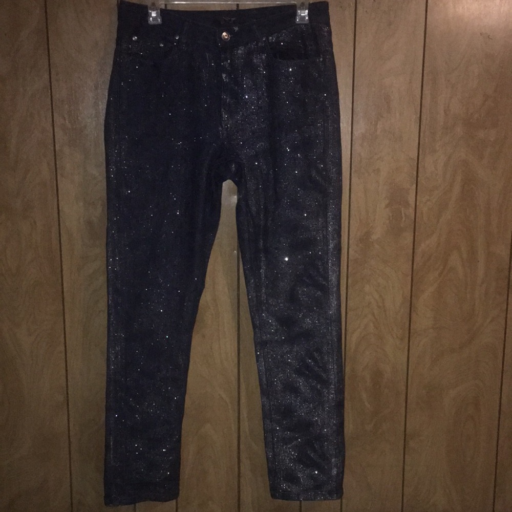 Ashley Stewart glitter denim jeans